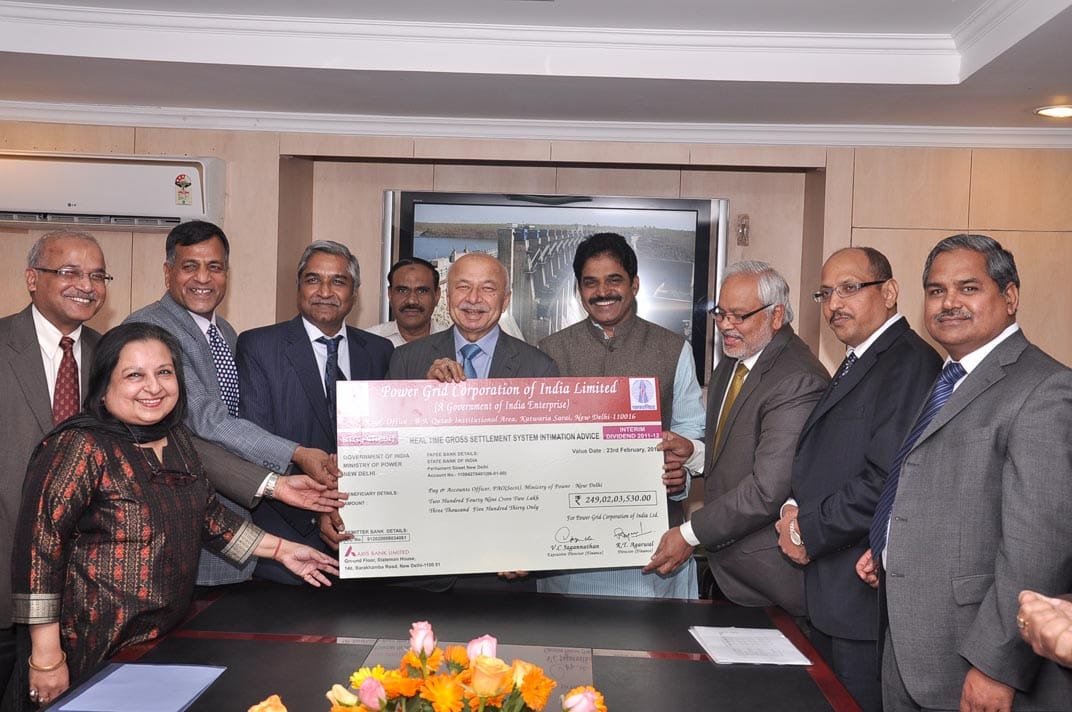 POWERGRID pays interim dividend of Rs. 370.38 Crore:Shri R.N.Nayak, CMD, POWERGRID..