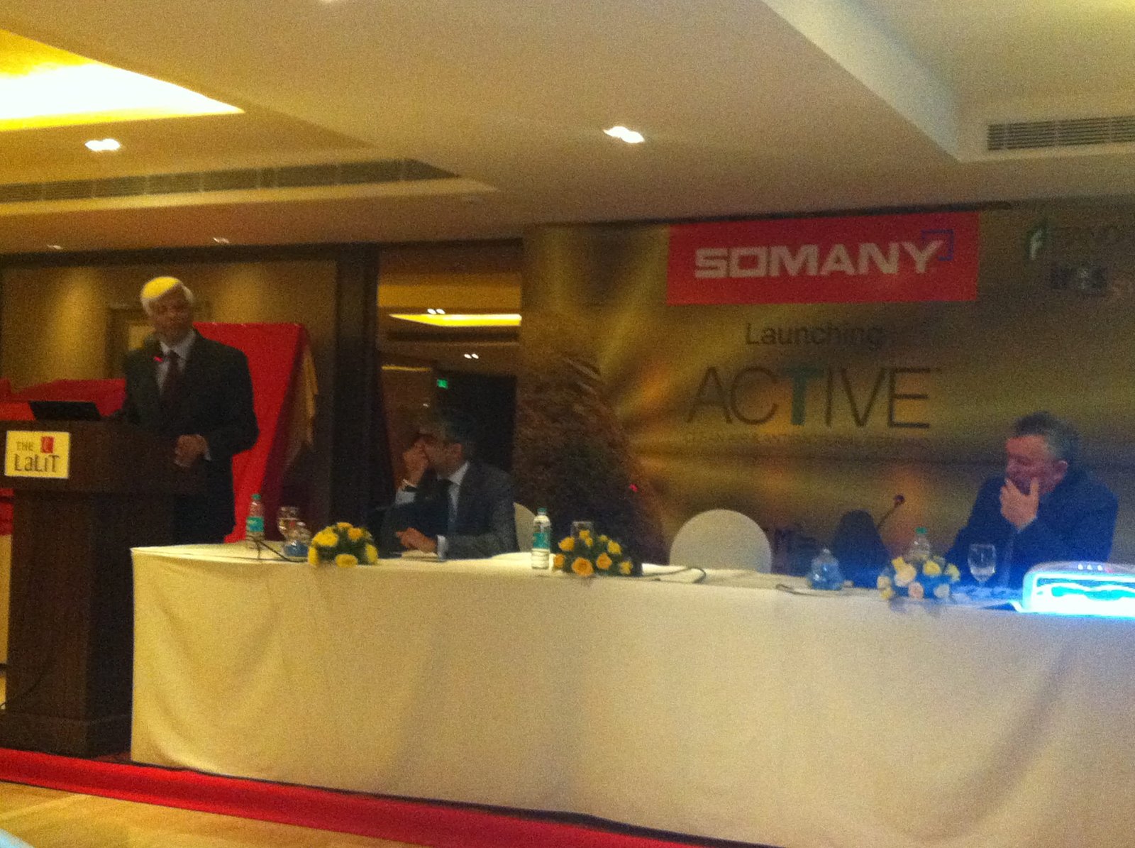 SOMANY key persons addressing at the launch of “ACTIVE -CLEAN AIR AND ANTI-BACTERIAL CERAMIC” at The Lalit on 31st January 2012