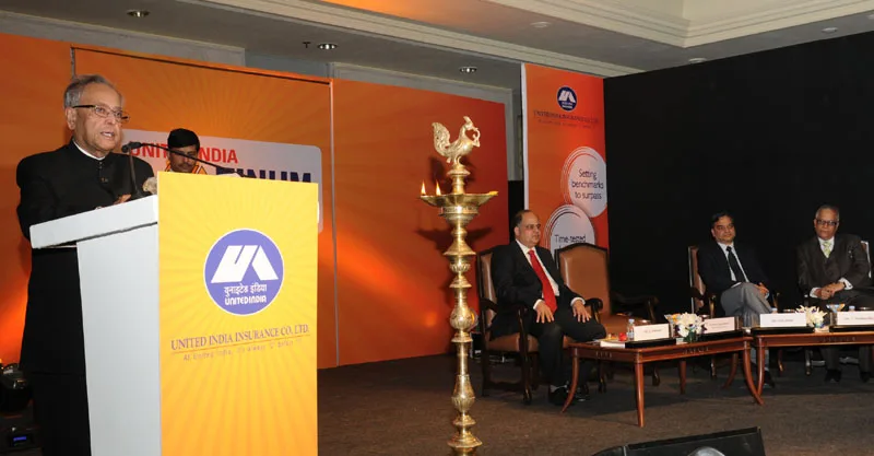 The Union Finance Minister, Shri Pranab Mukherjee addressing at the Platinum Jubilee celebration..