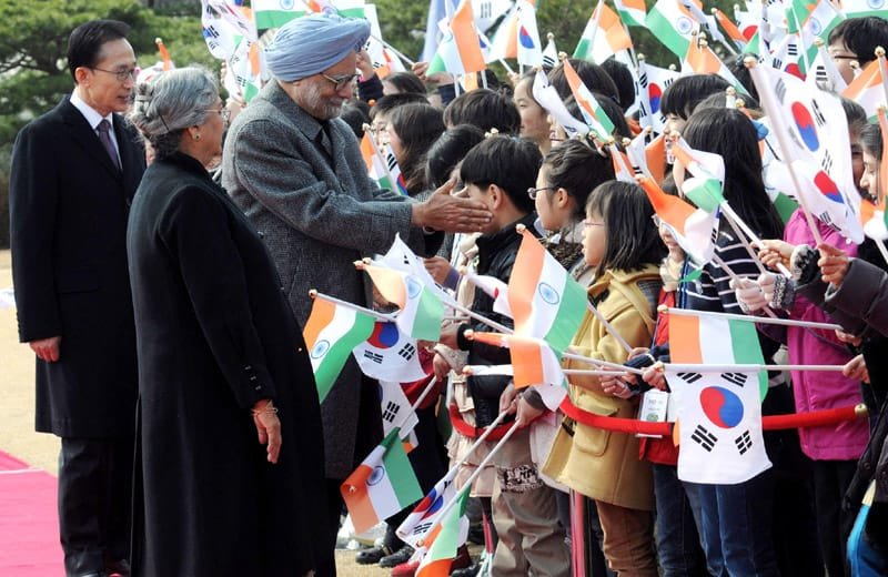 The Prime Minister, Dr. Manmohan Singh and his wife Smt. Gursharan Kaur..