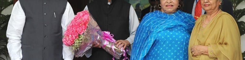 The Prime Minister, Dr. Manmohan Singh with his wife Smt. Gursharan Kaur greeting..