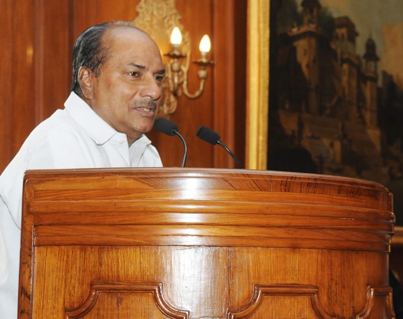 The Defence Minister, Shri A. K. Antony addressing at the Birth Centenary...