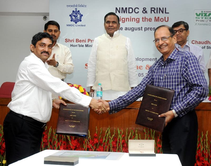 The CMD (Incharge) of NMDC, Shri N.K. Nanda and the CMD of RINL,….