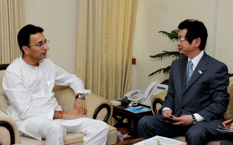 The Minister of Works of Japan, Mr. Ken Okuda meeting the..