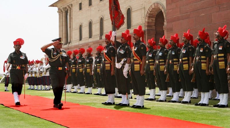 The Chief of Army Staff, Gen. V.K. Singh reviews the guard of honour…
