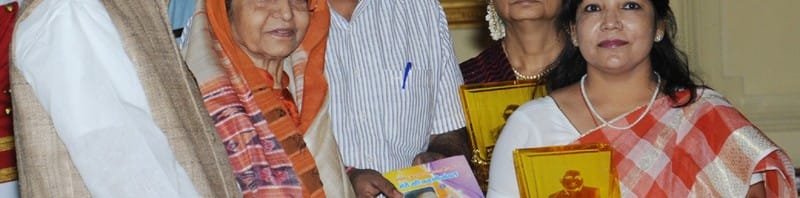 The President, Smt. Pratibha Devisingh Patil receiving the book...