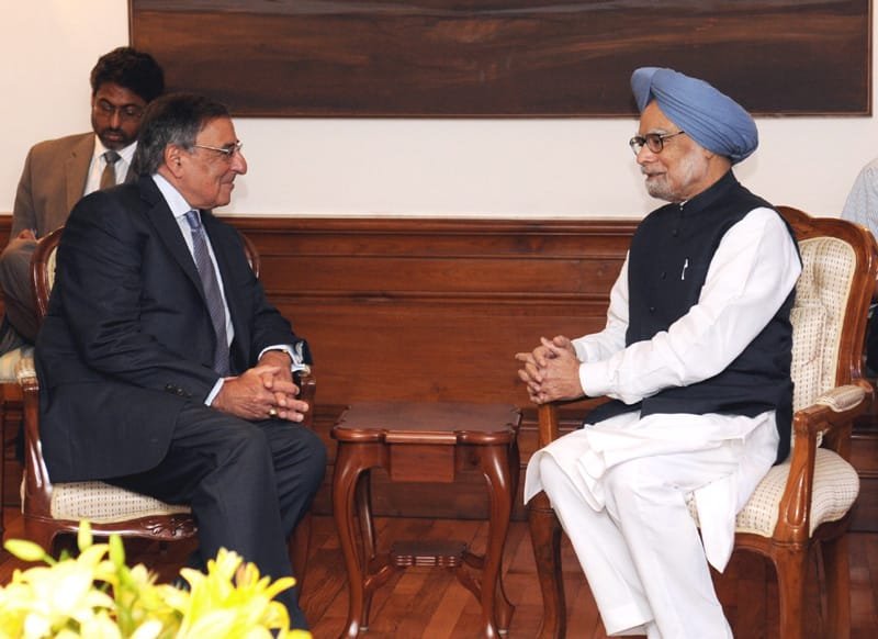 The US Secretary of Defence, Mr. Leon E. Panetta meeting the…