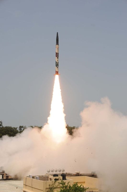 Agni-I Ballistic Missile successfully launched from Wheeler Island off the Coast of Odisha..