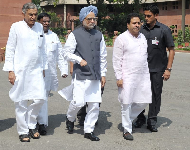 The Prime Minister, Dr. Manmohan Singh arrives at Parliament House to…