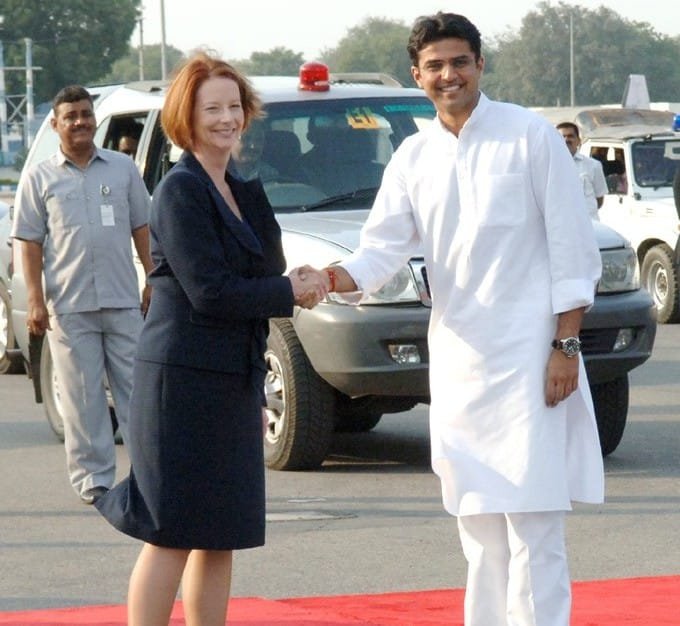 The Prime Minister of Australia, Ms. Julia Gillard being received...