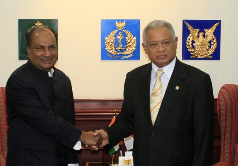 The Defence Minister, Shri A. K. Antony with his Indonesian counterpart,…