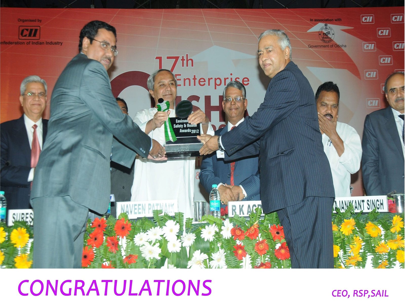NSPCL Rourkela receives CII (Odisha) Award for  ‘Best Practices in Safety, Health & Environment’
