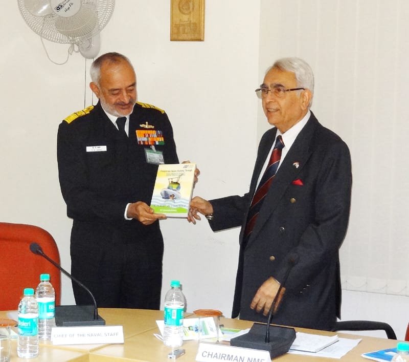 The Chief of Naval Staff, Admiral D.K. Joshi releasing the book…