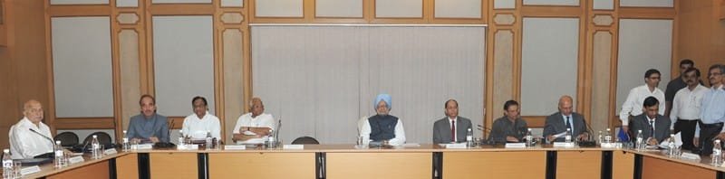 The Prime Minister, Dr. Manmohan Singh chairing the meeting of...