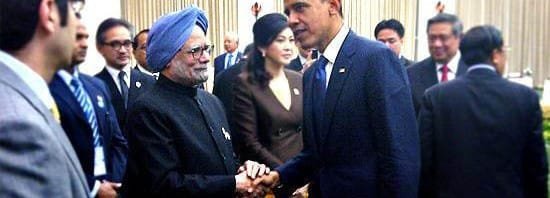 The Prime Minister, Dr. Manmohan Singh with the US President, Barack Obama...