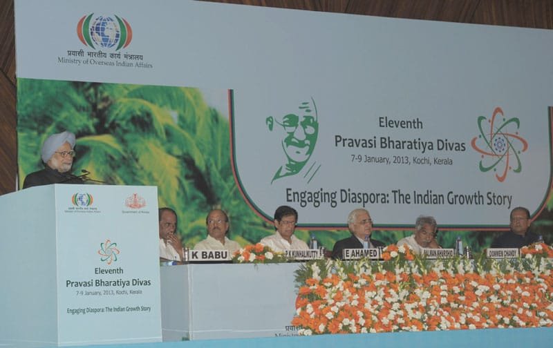 The Prime Minister, Dr. Manmohan Singh addressing at the 11th Pravasi…