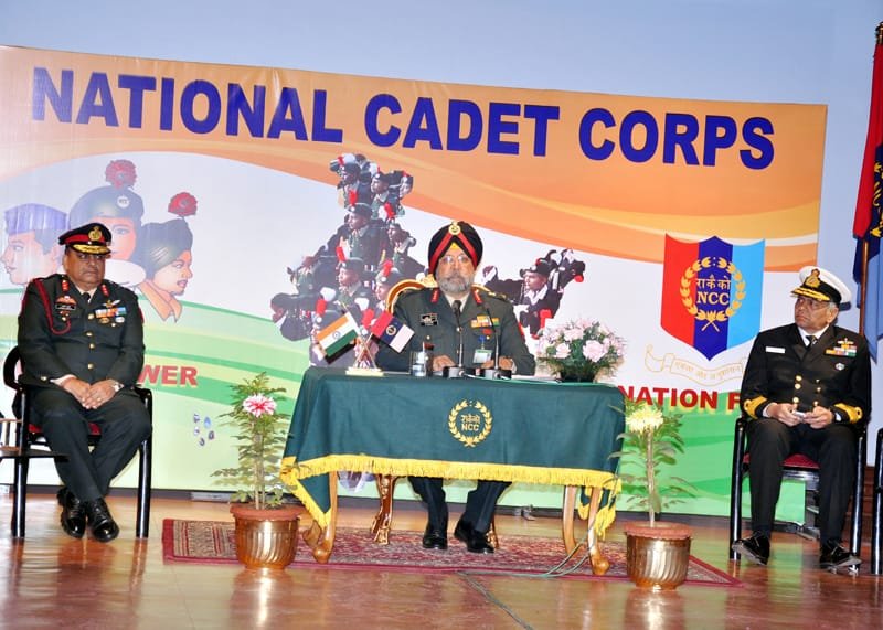 The Director General NCC Lt Gen PS Bhalla, addressing the media during…