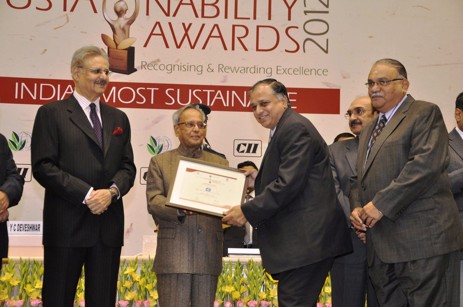 B. Prasada Rao, CMD, BHEL, receives the CII-ITC Sustainability Award 2012…