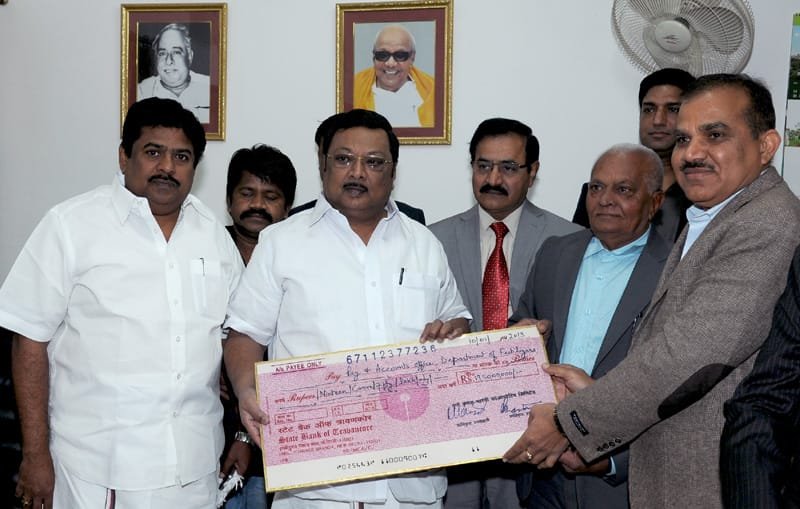 The Union Minister for Chemicals & Fertilizers, Shri M. K. Alagiri being presented…