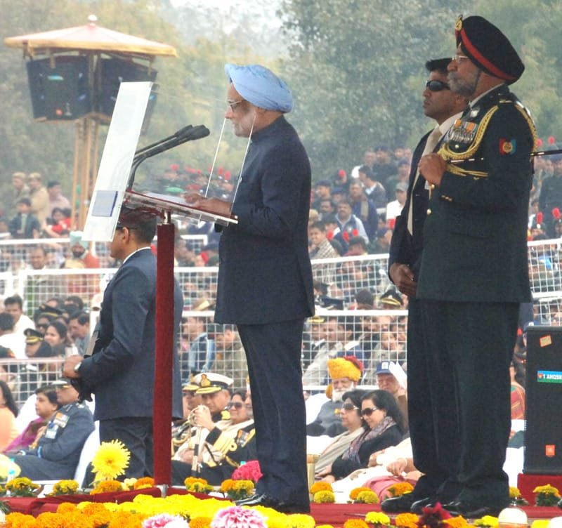 The Prime Minister, Dr. Manmohan Singh addressing at the Prime Minister's NCC Rally, in New Delhi
