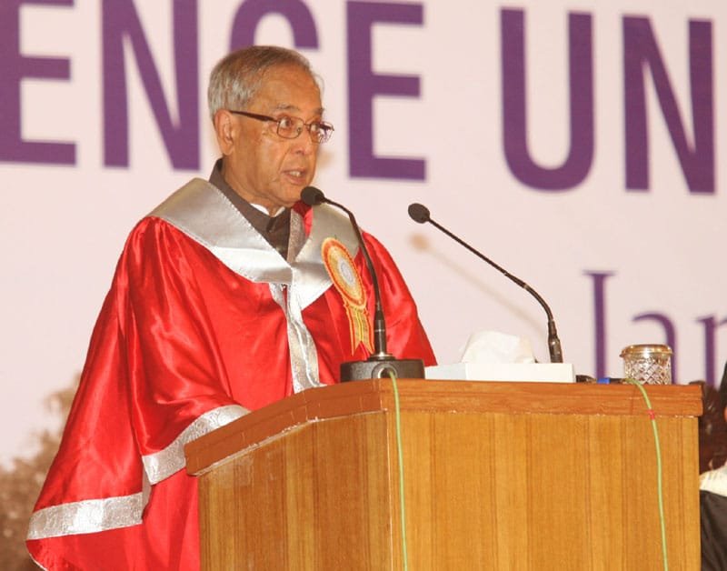 The President, Shri Pranab Mukherjee addressing at the 15th Annual Convocation...