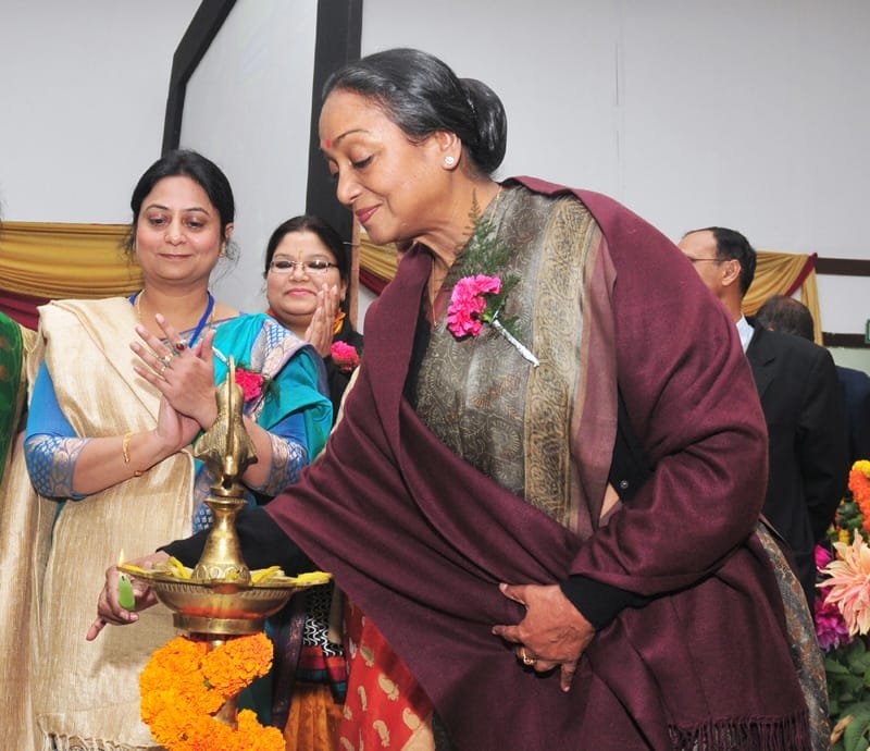 The Speaker, Lok Sabha, Smt. Meira Kumar lighting the lamp to inaugurate…