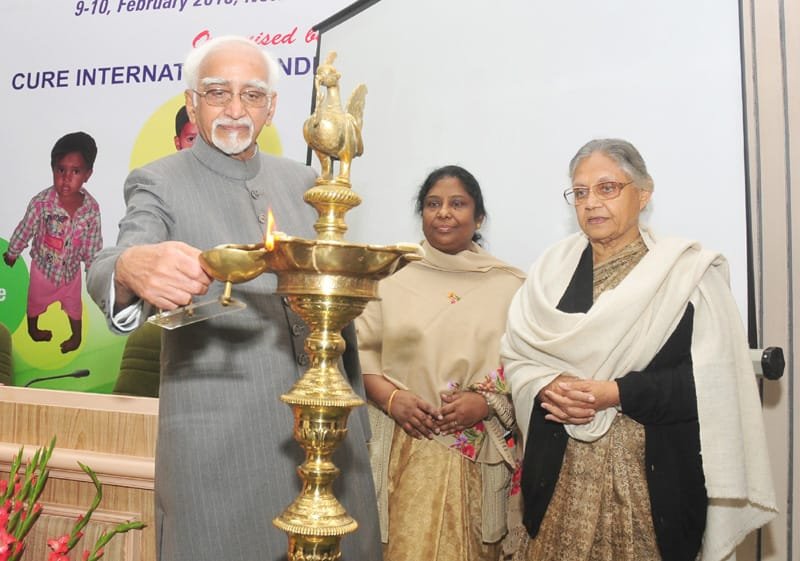 The Vice President, Shri Mohd. Hamid Ansari lighting the lamp to…
