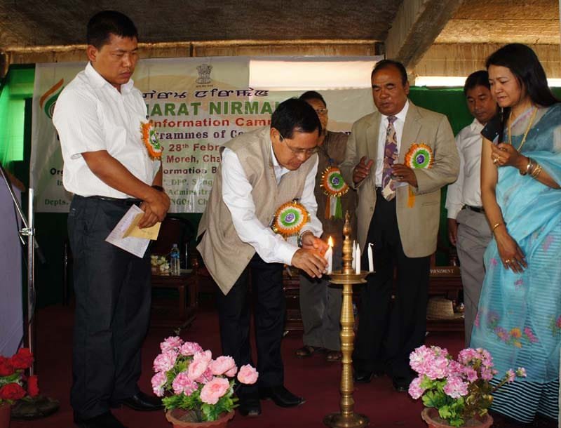 The MLA, D. K Korungthang inaugurating the Bharat Nirman…