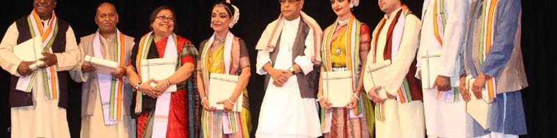 The President, Shri Pranab Mukherjee with the Artists after witnessing an...
