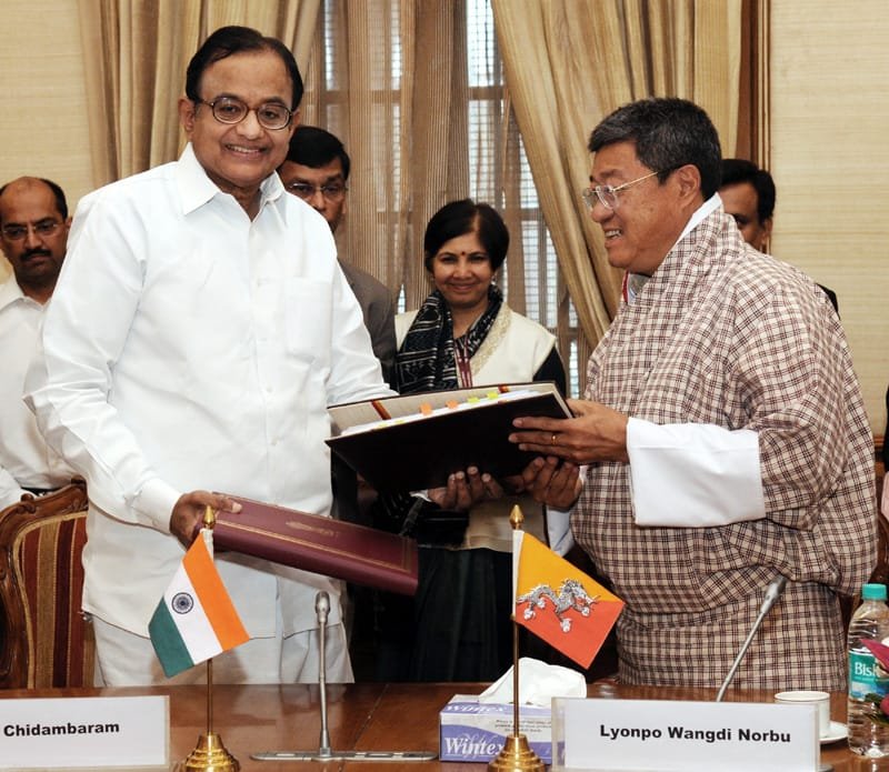 The Union Finance Minister, Shri P. Chidambaram and his Bhutanese counterpart,…