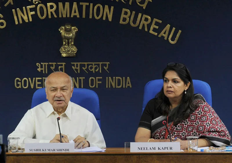 The Union Home Minister, Shri Sushil Kumar Shinde holding a press conference…