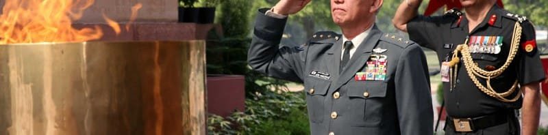 The Chief of Staff, Japan Ground Self-Defence Force, Gen. Eiji Kimizuka paying tributes...