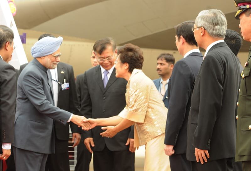 The Prime Minister, Dr. Manmohan Singh being received by the Mr. Yukol Limlamthong,…