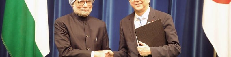 The Prime Minister, Dr. Manmohan Singh and the Prime Minister of Japan, Mr. Shinzo Abe...