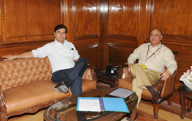 The new Union Home Secretary, Shri Anil Goswami with the former Home Secretary,…