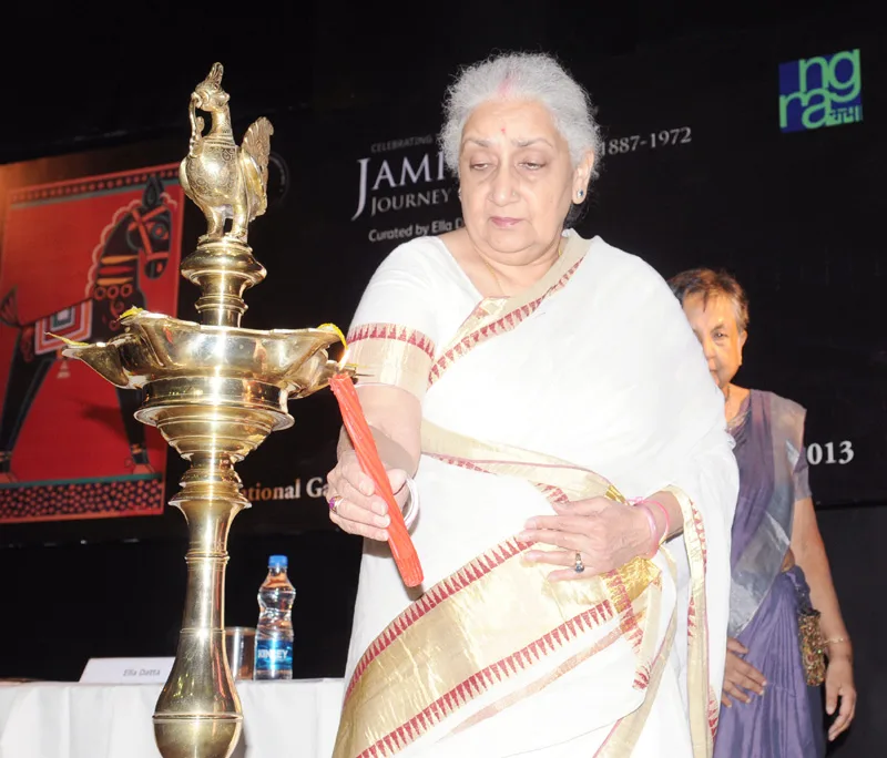 The Union Minister for Culture, Smt. Chandresh Kumari Katoch lighting the lamp to…