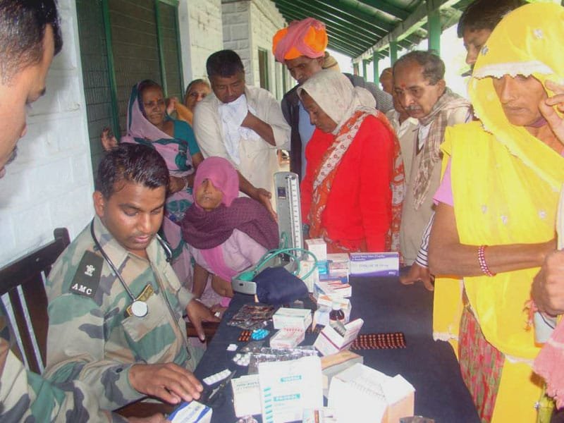 The Armed Forces Medical Services personnel are engaged in providing medical aid to…