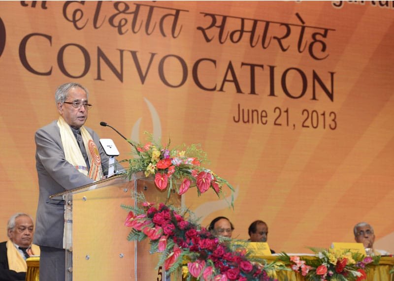 The President, Shri Pranab Mukherjee addressing at the 5th convocation of National Institut…