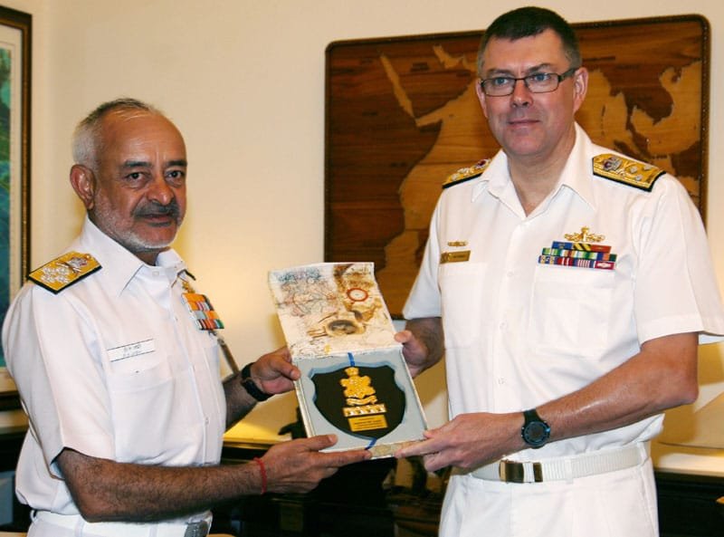 The Chief of Navy, Royal Australian Navy, Vice Admiral RJ Griggs meeting the…