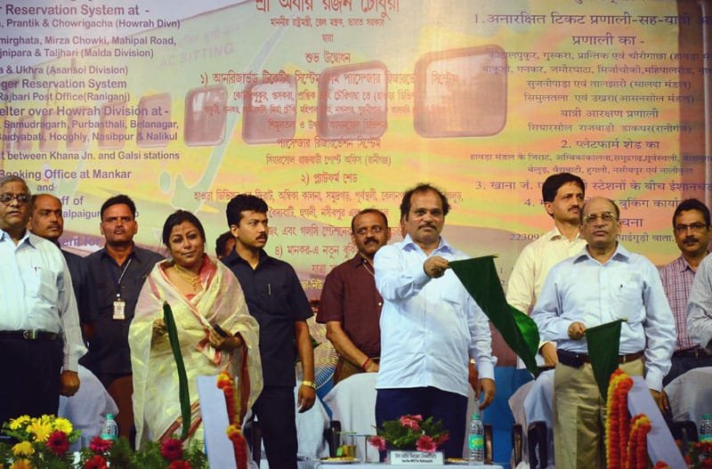 The Minister of State for Railways, Shri Adhir Ranjan Chowdhury flagging…