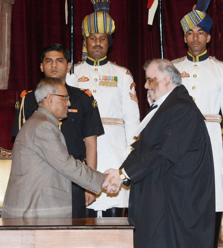 The President, Shri Pranab Mukherjee greets the Chief Justice of India,…