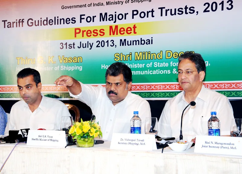The Union Minister for Shipping, Shri G.K. Vasan addressing a Press Conference…