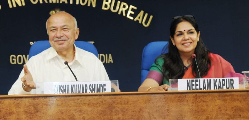 The Union Home Minister, Shri Sushil Kumar Shinde holding a press conference…