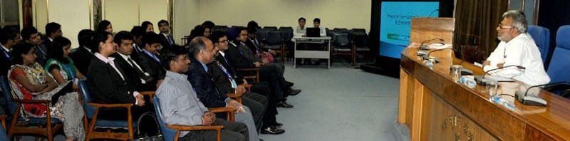 The Addl. DG (M&C), PIB, Shri D.N. Mohanty addressing the IFS Officer trainees, in New Delhi
