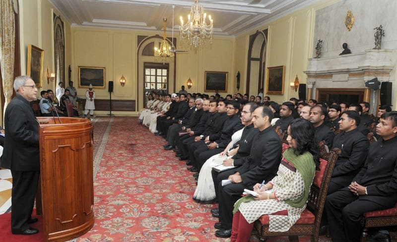 The President, Shri Pranab Mukherjee interacting with the Probationers of IFS 2012 batch…