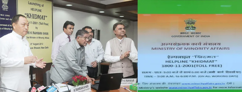 The Union Minister for Minority Affairs, Shri K. Rahman Khan launching the Ministry’s helpline “Khidmat”, in New Delhi