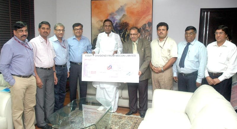 The Union Steel Minister, Shri Beni Prasad Verma receiving a dividend cheque of…