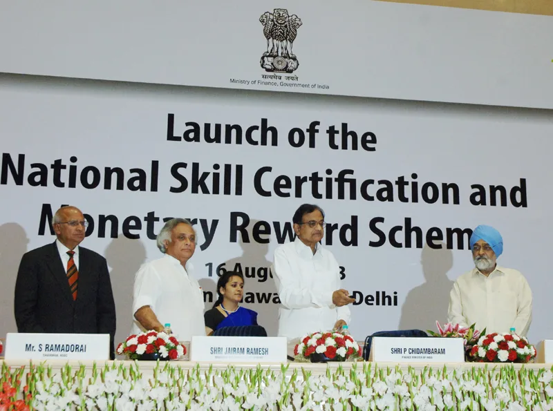 The Union Finance Minister, Shri P. Chidambaram launching the National Skill…