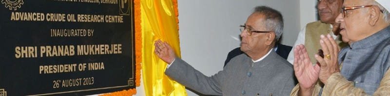 The President, Shri Pranab Mukherjee inaugurating a New Advanced Crude Oil...