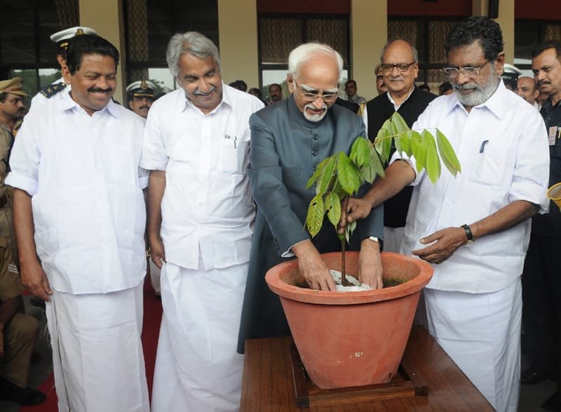 The Vice President, Shri Mohammad Hamid Ansari planting a sapling on the occasion…